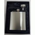 Engraved Brushed Finish Hip Flask Captive Lid 6oz Personalised Free Gift Box